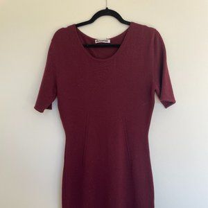 Jil Sander Maroon cashmere dress | 80s/90s vintage